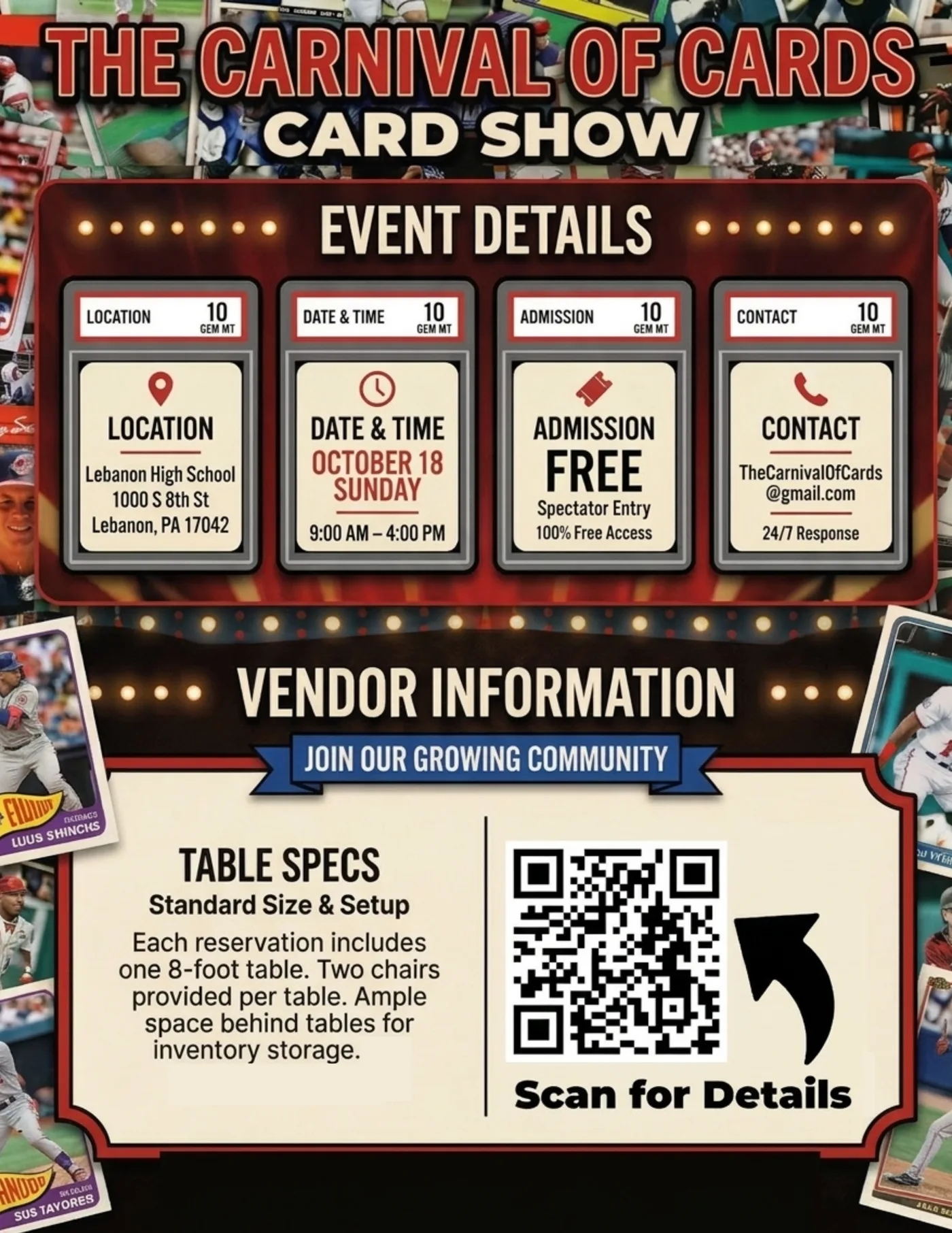 Show #2 flyer with the same graded-slab layout and new details