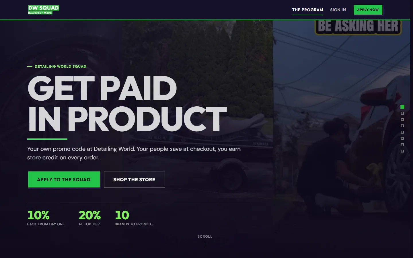 DW Squad landing page